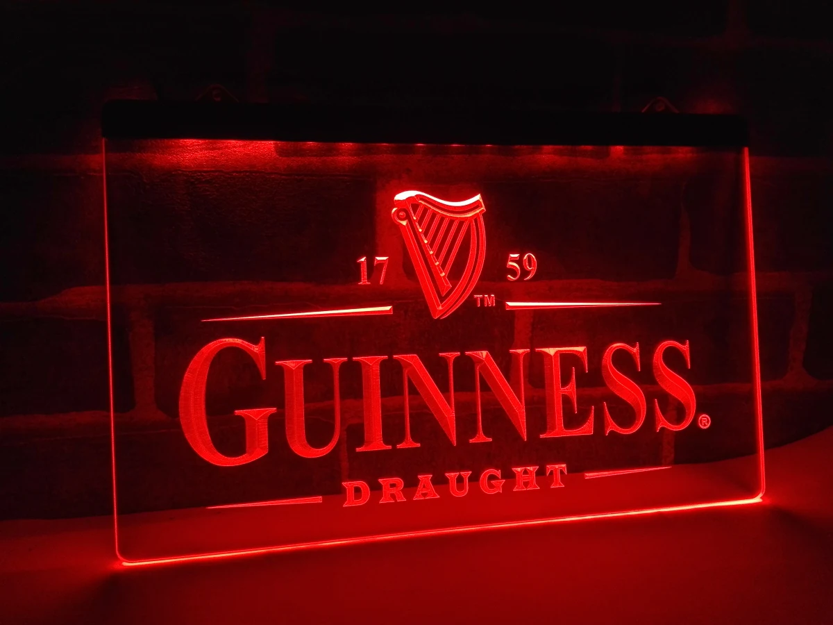 LE002 Guinness винтажные логотипы пивной бар светодиодный светодиодная неосветильник