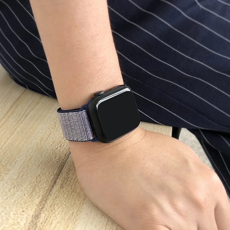 Для наручных часов Apple Watch, версии 3/2/1 38 мм 42 мм нейлон мягкий дышащий нейлон для наручных часов iWatch, сменный ремешок спортивный бесшовный series4/5 40 мм 44 мм