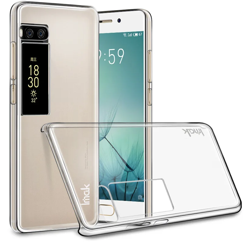 For Meizu Pro 7 Transparent Back Case IMAK Crystal II Ultra Thin Clear Durable PC MEIZU Pro7 Dual Sim Cover |