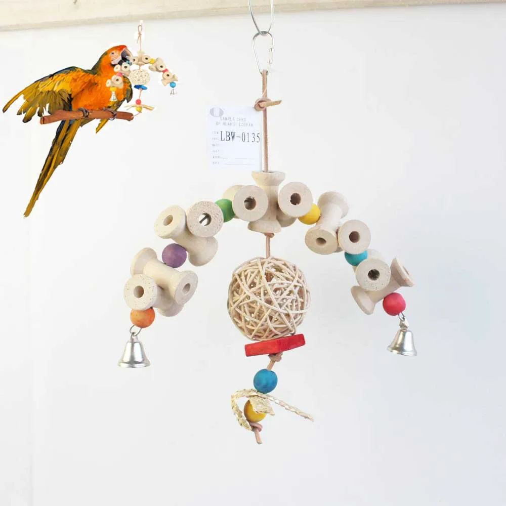 Гнездо для попугая игрушки деревянные висячие колокольчики клетки попугаев