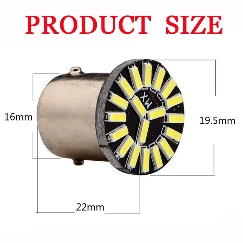 YSY 50 шт./лот DC12V S25 1156 Ba15s 19SMD 4014 LED Canbus Автомобильный задний тормоз запасной