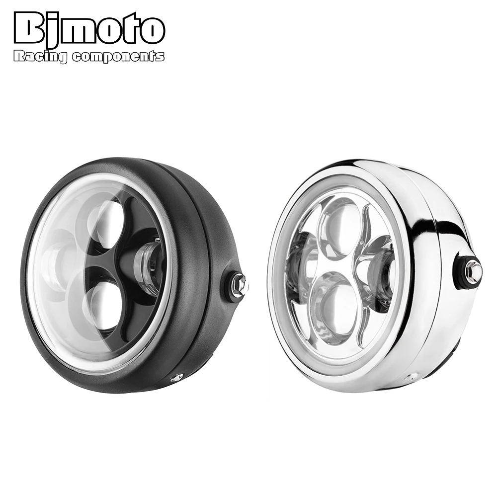 BJMOTO 6 5 &quotмотоцикл светодиодный фары лампы для Harley Sportster Suzuki Cafe Racer крейсера Choppers