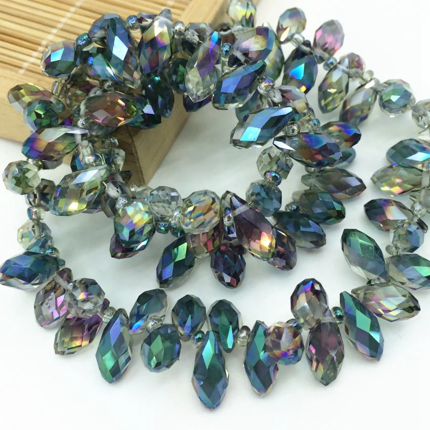 Подвески diy выводы 15 цветов хрусталя 6*12 мм teardrop водослива 90 шт. свободные распорки