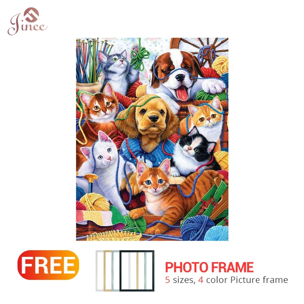 

Full Square/Round Drill 5D DIY Diamond Painting "Animal Dog Animal" Embroidery Cross Stitch 5D Home Decor Gift with Frame