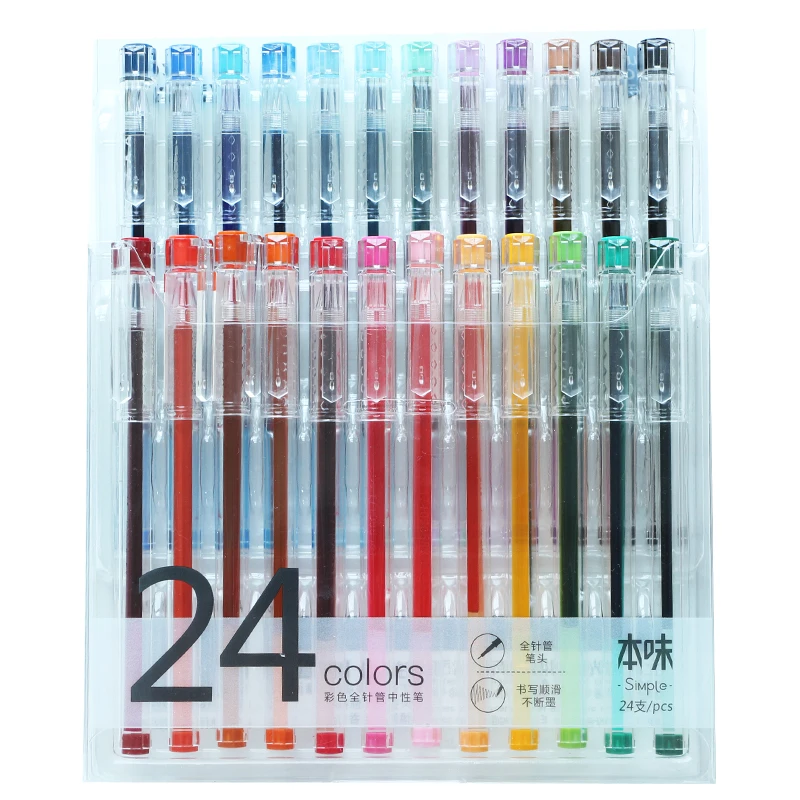 

24PCS/Lot New Kawaii Water Chalk Paint Pen 24 Different Colors Gel Pen for Gift Novelty Products Stationery