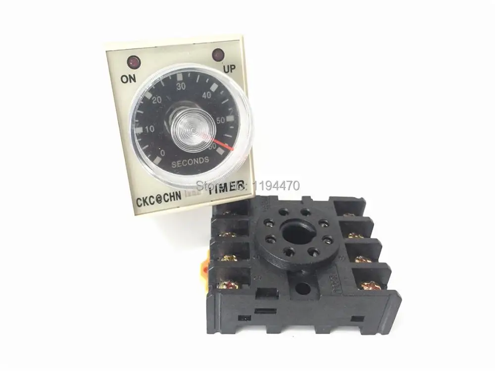 5 компл./лот AH3-3 DC 12V 30S питание на таймер задержки Реле времени 12VDC 30sec 0-30 second 8