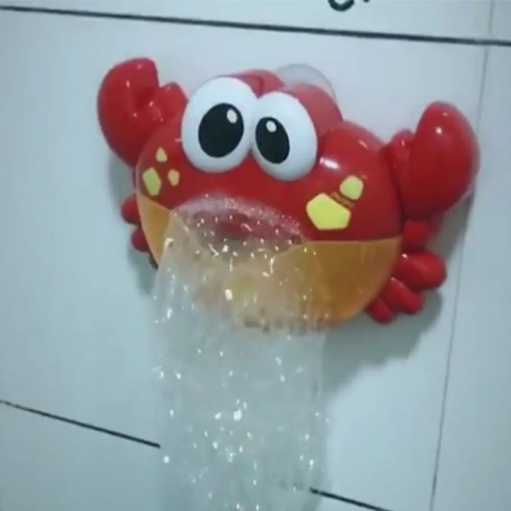 Toy Music Crab Bubble Blower Machine Cartoon Electric Automatic Maker Baby Bath Bathroom Toys Red Lovely Gift Home | Дом и сад