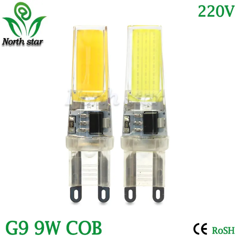 5 шт./лот 2018 новая светодиодная лампа G4 G9 AC 220V DC 12V 7W 6W 9W COB LED Лампа для хрустальных