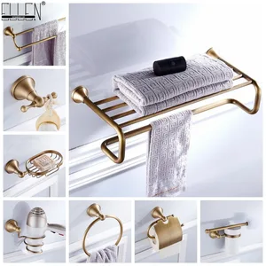Полка для полотенец для ванной комнаты, держатель для туалетной бумаги, держатель для мыла, держатель для полотенец, набор принадлежностей для ванны, Античная бронзовая отделка ELF3001