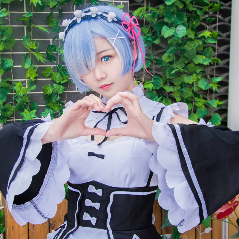 ОЗУ/Рем Косплей Re:zero Kara Hajimeru Isekai Seikatsu Re Life In a Different World Kawaii Sister костюм горничной