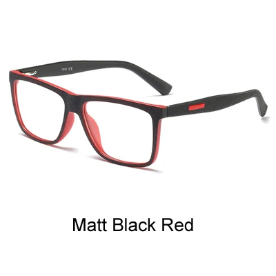 Matt Black Red Ralferty, Ретро стиль, квадратные очки, оправа для мужчин и женщин, Ретро стиль, оправа для очков, оптическая близорукость, очки по рецепту, Zero Point Oculos F8002 - Цвет оправы: Matt Black Red