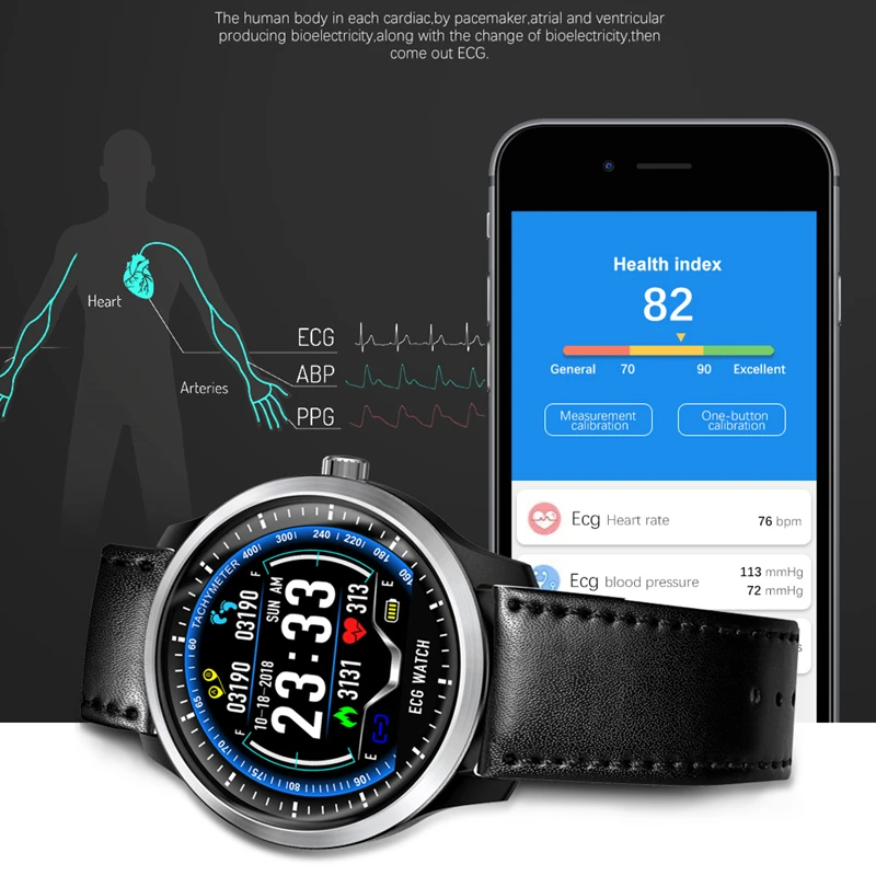 Topest ECG+ PPG спортивные часы для мужчин и женщин фитнес-трекер Смарт-браслет монитор артериального давления кожаный Смарт-браслет Relogio Masculino
