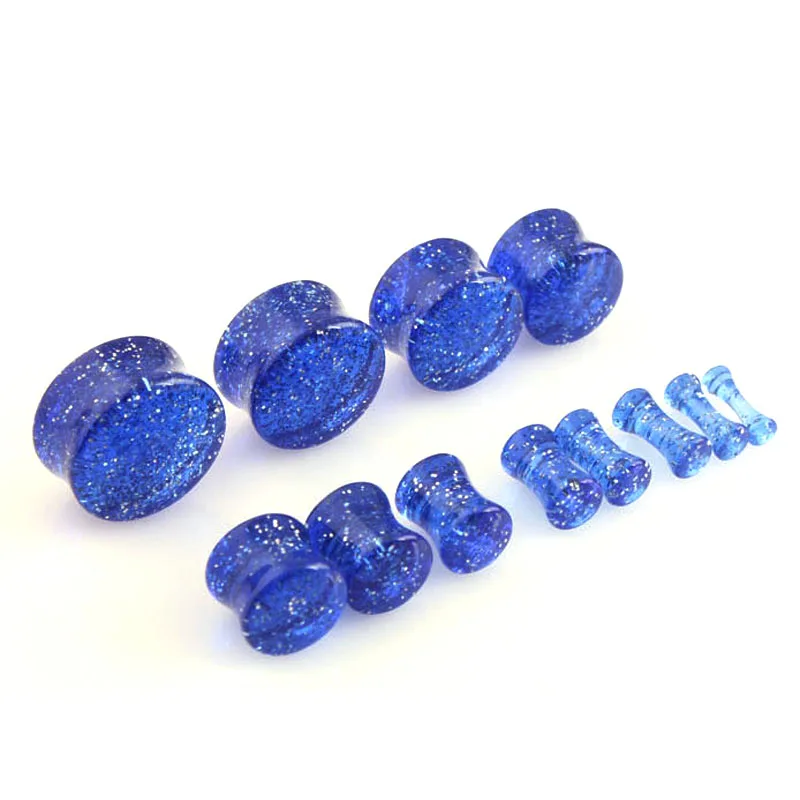 2 шт. ушные растягивающиеся синие акриловые разъемы тоннели Козелок Уха