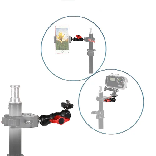 Magic Arm Monitor Mount w/двойные шаровые головки + винт 1/4 "для камеры полевой монитор LED