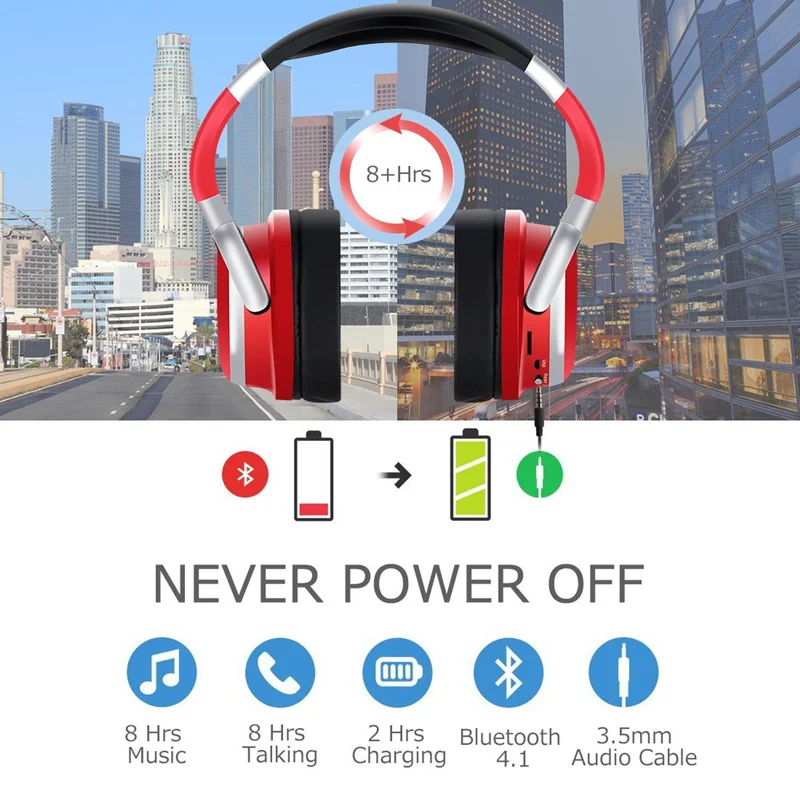 Беспроводные наушники Tourya B9 Bluetooth с глубокими басами регулируемая гарнитура