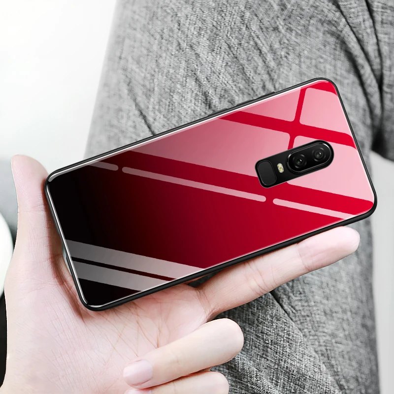 Роскошный чехол CHYI для Oneplus 6 из закаленного стекла защитный взрывозащищенный