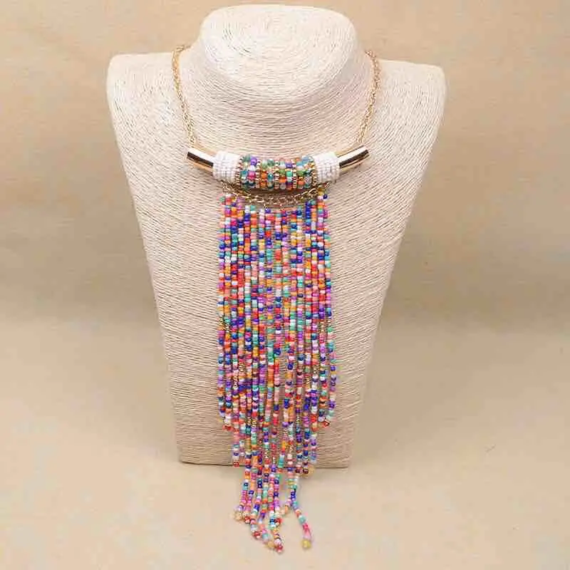 Collier ethnique/collares etnicos/Kpop ручная работа бисером кисточкой chocker этническое ожерелье/2016