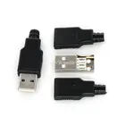 10 шт.лот тип A Мужской USB 4-контактный разъем с черной пластиковой крышкой USB разъем