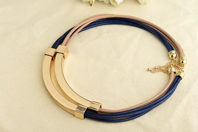 Ожерелье Desgin модное синее многослойное из натуральной кожи|necklace leather|leather choker