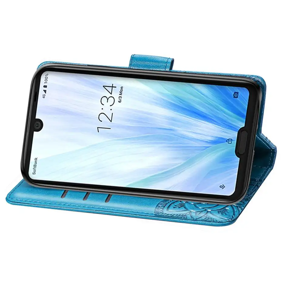 Флип кейс из искусственной кожи для Sharp AQUOS R3 3D чехол кошелек с бабочкой телефона