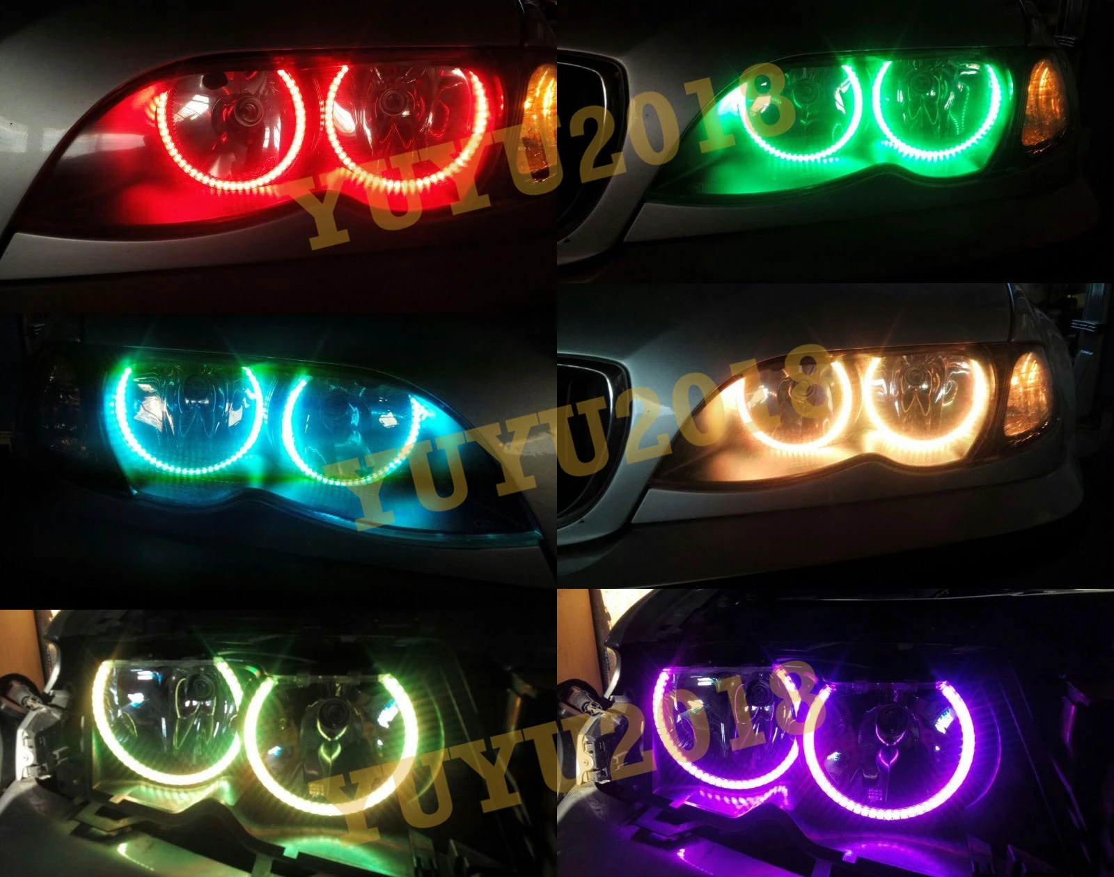 Кольца с гало RGB подходят для infiniti FX35 FX45 2003-2008 автомобильные фары многоцветные