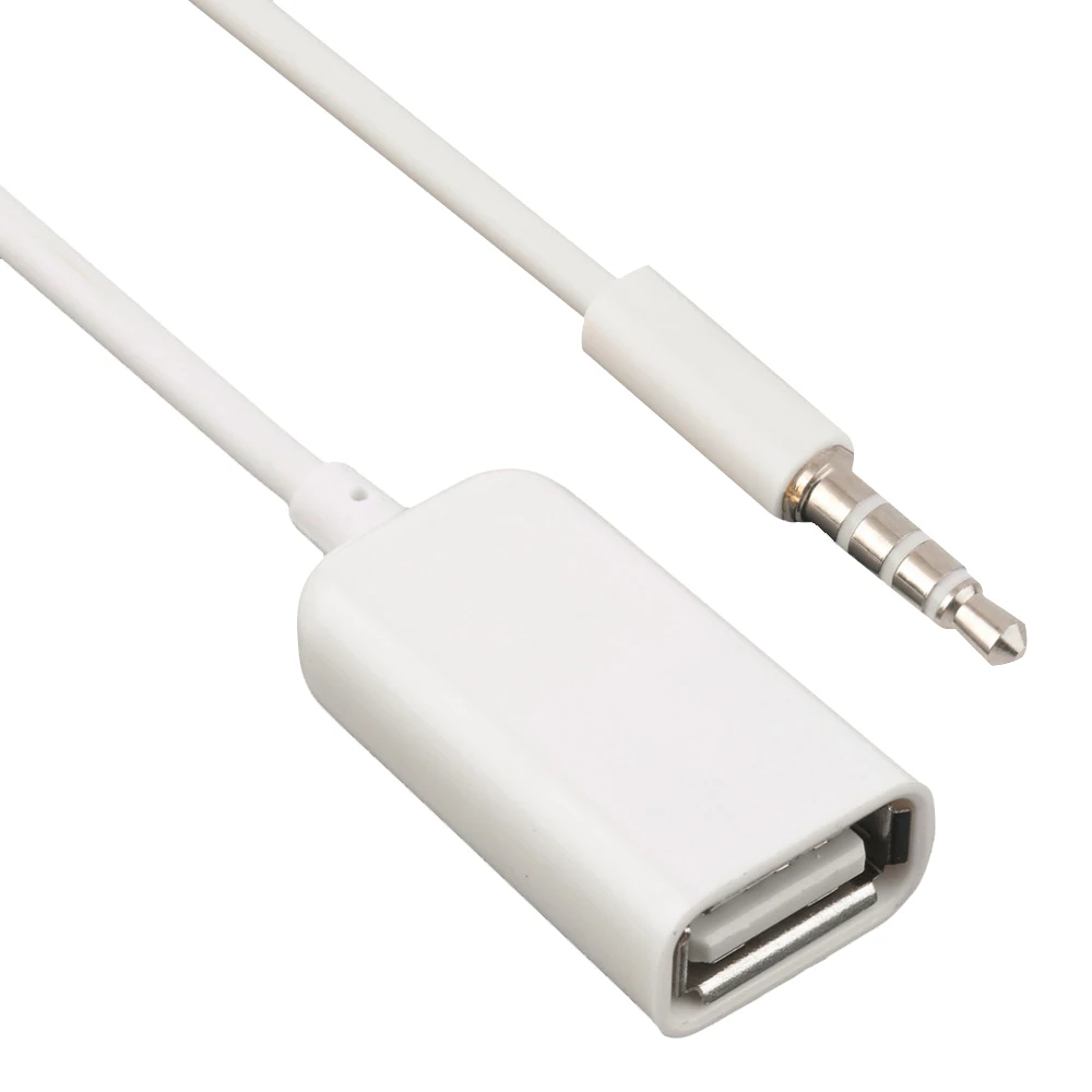 Аудиоразъем Dewtreetali Male AUX переходник с USB 2 0 Type A Female OTG Автомобильный MP3 кабель 1 шт.