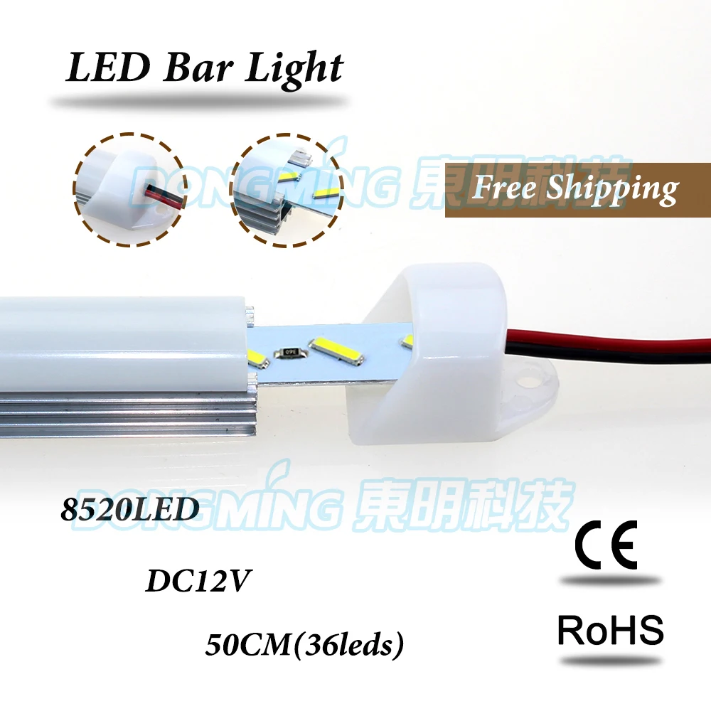 

Алюминиевая U-образная Светодиодная лента luces 8520 smd 50 см 36LED s 12 В с ПК covcer, светодиодный светильник для кухни, светодиодный светильник под шкафом