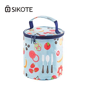 SIKOTE Оксфордские термоохладительные сумки, утолщенные сумки для обеда, для еды, фрукты, круглые Изолированные сумки для женщин, складные, свежие, сохраняющие