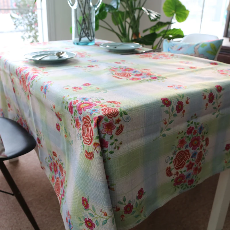 Брендовая Высококачественная скатерть тканая из хлопка и льна с цветочным