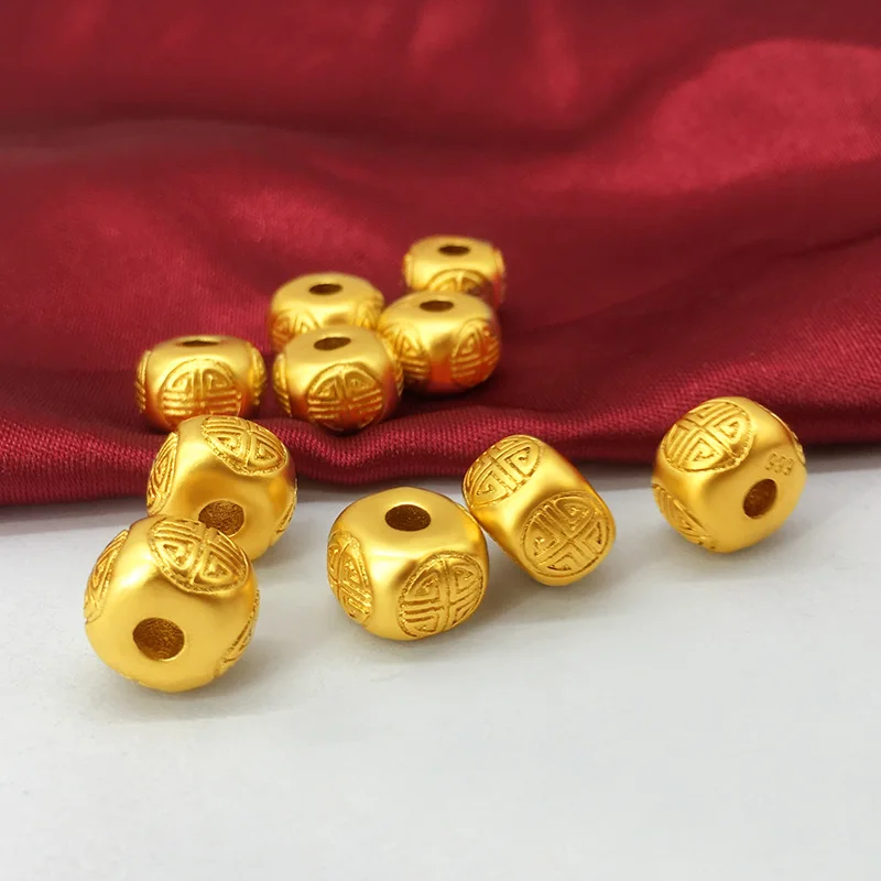 2pcs New accessories Lucky Fortune bracelets DIY crossing accessories 3D brass gold plated