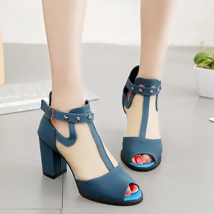 JUSTSL/2018 летние женские Босоножки с открытым носком Женская обувь на высоком