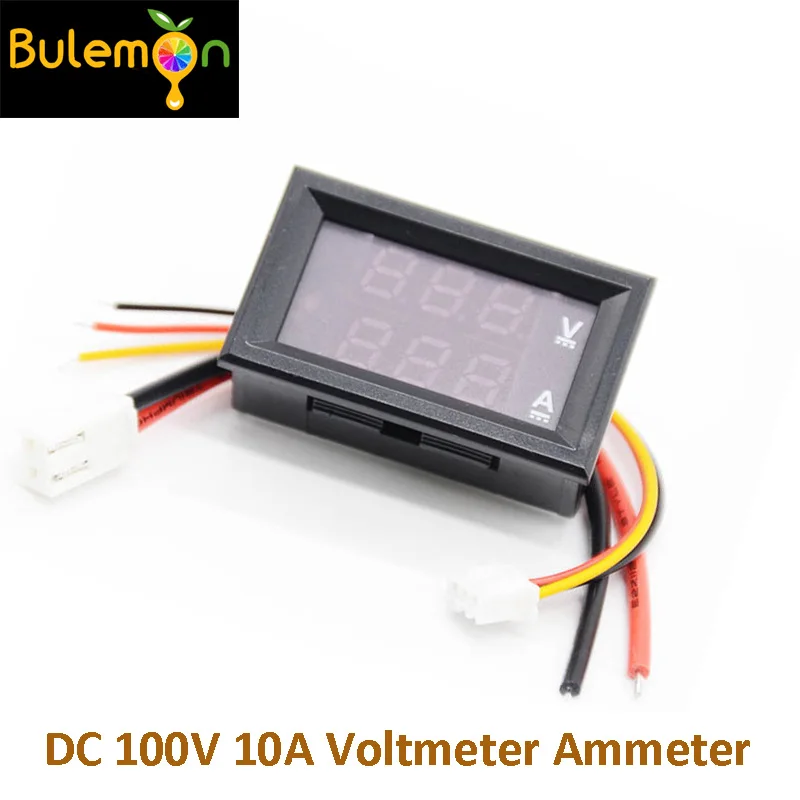 10 шт./лот Мини цифровой вольтметр амперметр DC 100 в 10A Панель Ампер Вольт Напряжение