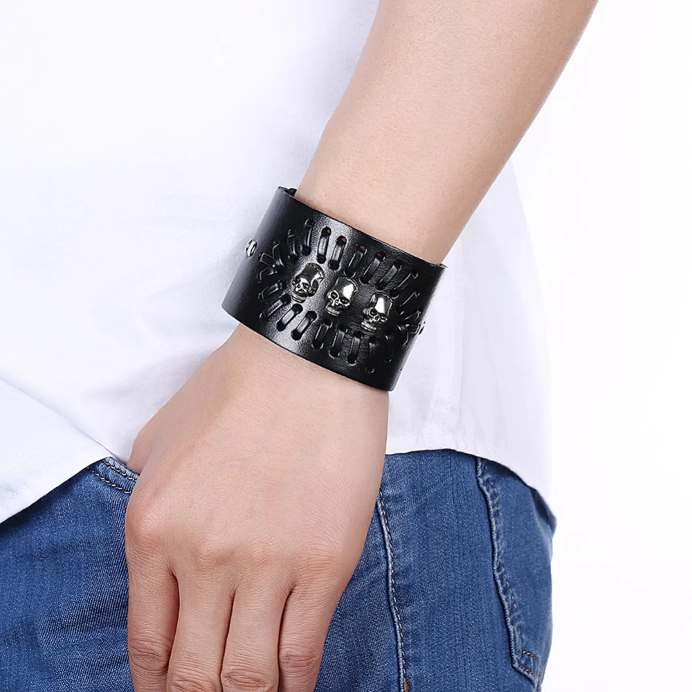 Tiger Totem Free Shipping Men bracelet Genuine leather bangles Skull fashion men jewelry pulseira masculina mujer feminina | Украшения и