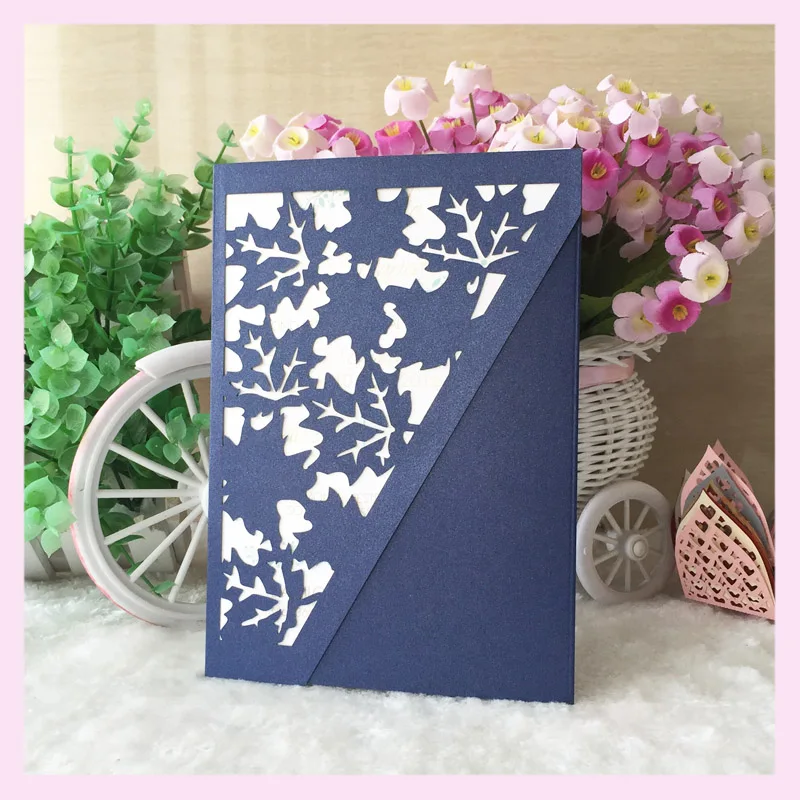 12 шт./лот 2017 свадебные приглашения открытка кленовый лист нежный дизайн