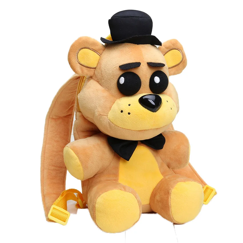 33 см FNAF Freddy Fazbear Фокси плюшевая рюкзак Бонни и Чика Золотой медведь пять ночей у Фредди чучела косплей школьная сумка Peluche - Цвет: 33cm black hat bear