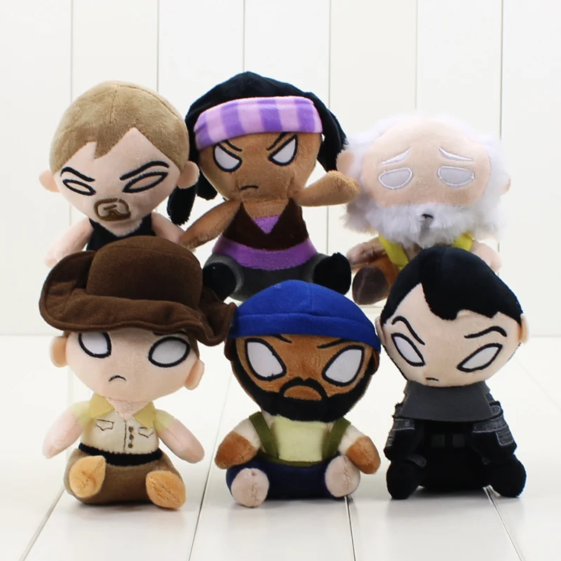 

5'' 6pcs/set New Movie Walking Dead Plush Toys Figures Michonne Hershel Glenn Stuffed Soft Cartoon Dolls Toy