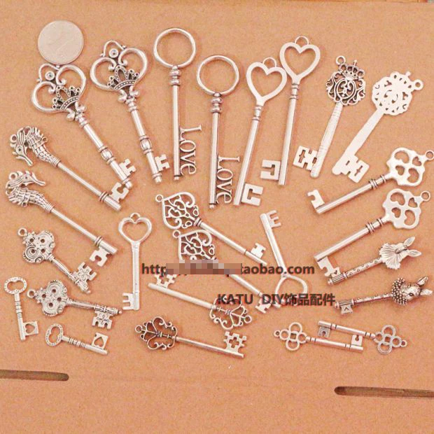 Новый набор из 20 антикварных Ретро винтажных старинных бронзовых ключей