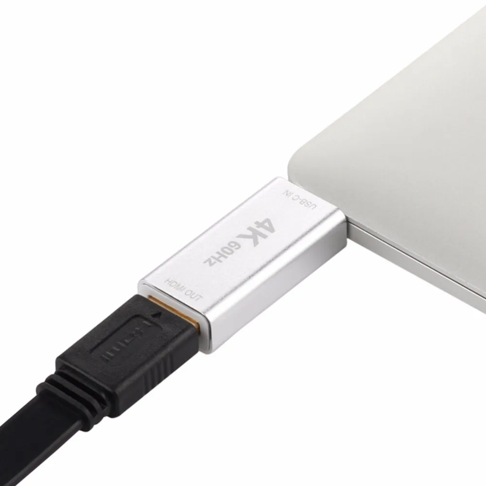 Алюминиевый USB 3 1 Type C (Совместимость с Thunderbolt 3) к HDMI 2 0 (4K @ 60Hz) адаптер конвертер