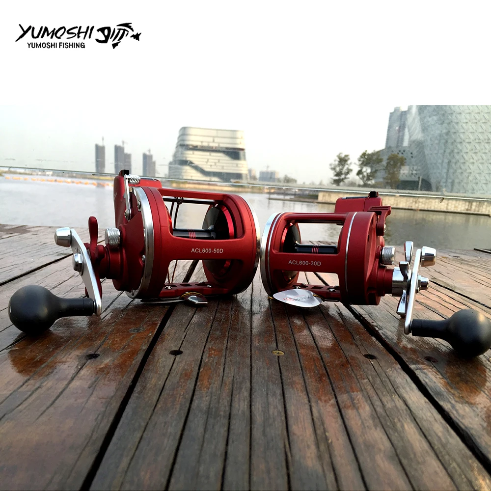 

YUMOSHI Left / Right Hand Cast Drum Wheel 12 Bearings Fishing Reel with Electric Depth Counting Multiplier