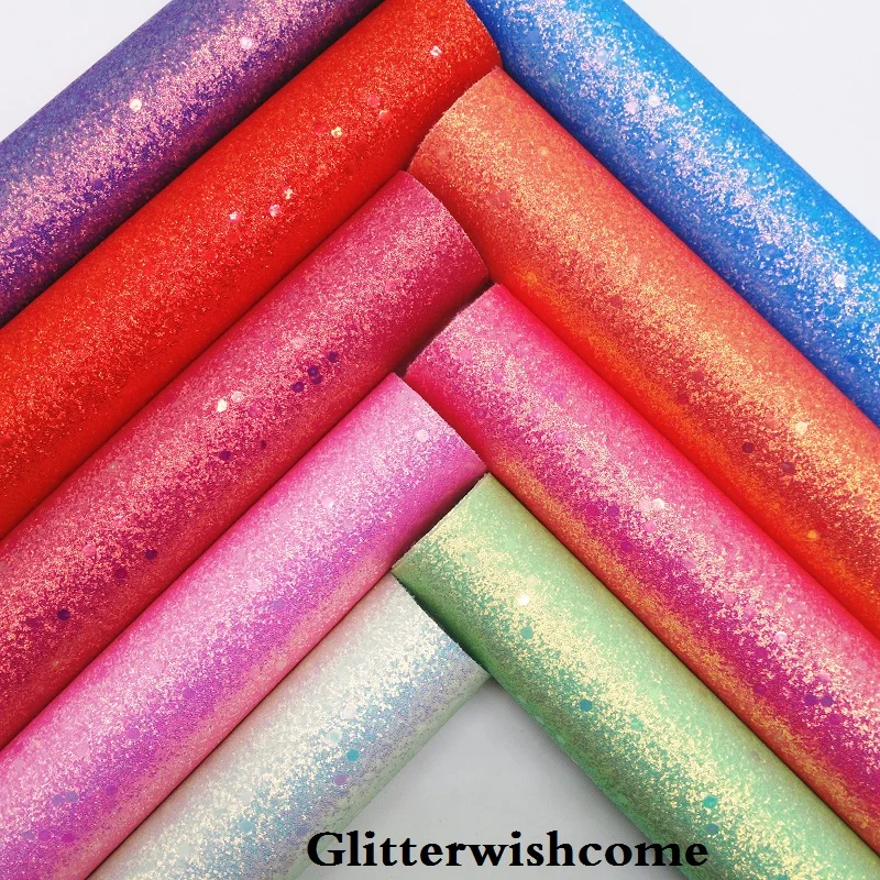 Glitterwishcome 21X29 см A4 размер винил для бантов тонкий Fluo блестящая кожаная ткань винил для бантов, GM177A