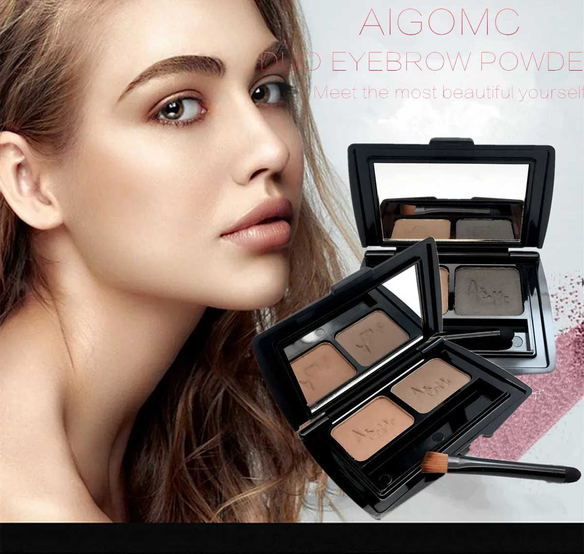 

New Beauty Two-Color Eyebrow Powder Lazy Eyebrow Cream Natural Easy To Wear Long-Lasting Waterproof Sweat-Proof Repair Cosmetics