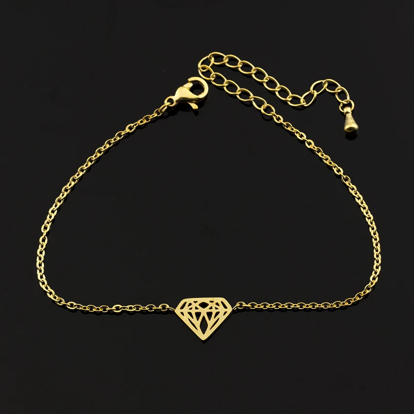 Gold Dainty Origami Jewelry Geometry Pattern Stainless Steel Bracelets Minimalism Wedding Bridesmaid Bridal Gift Bracciali Donna