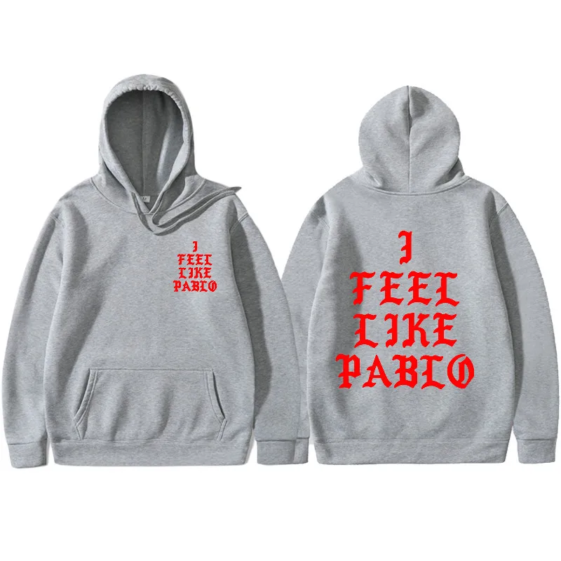 Весна, Kanye West, толстовки с капюшоном I FEEL LIKE PABLO, толстовки с капюшоном для мужчин в стиле хип-хоп, для влюбленных, уличная одежда, красные, с буквенным принтом, черные толстовки с капюшоном - Цвет: Light gray 1