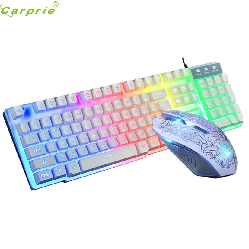 CARPRIE светодиодный мультимедийный эргономичный 104 клавиши Usb игровая Проводная