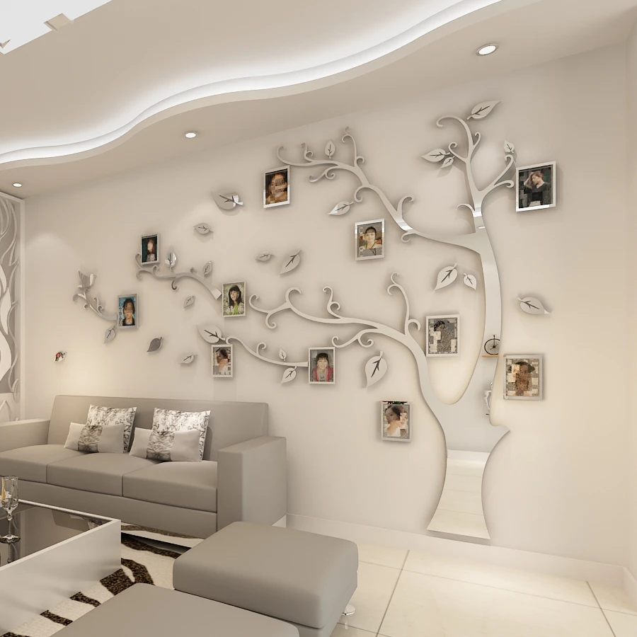 Наклейка на стену s Tree фоторамка наклейка DIY зеркальная Настенная Наклейка украшение дома гостиная спальня плакат ТВ фон Настенный декор
