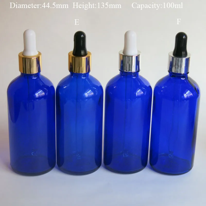 

wholesale 100X100Ml Blue Glass Reagent Liquid Pipette Bottle ,Dropper Drop Aromatherapy glass Essential oil Packing Bottle