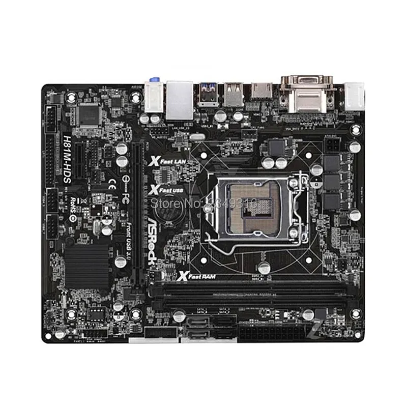 Материнская плата H81 для ASRock H81M HDS б/у LGA1150 SATA3 DDR3|Материнские платы| |