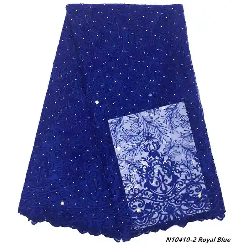 N10410-2 Royal Blue Mr. Z вышитая французская Сетка кружевная ткань последняя нигерийская кружевная ткань высокого качества Свадебная африканская Кружевная Ткань 5 ярдов - Цвет: N10410-2 Royal Blue