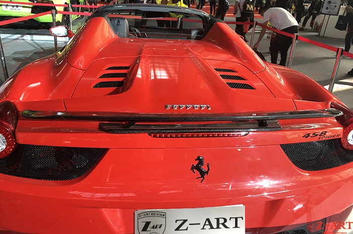 Z-ART полностью углеродного волокна заднее крыло для Ferrari 458 высокое качество углеродного волокна задний спойлер для Ferrari 458