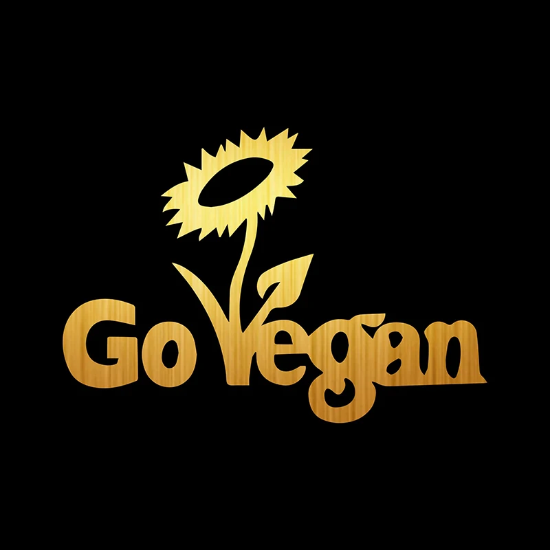 brushed gold Tancredy 15,8*11 см цветок Go Vegan автомобильный стикер s и наклейки Наклейка на автомобильный бампер автомобиль Стайлинг украшение дверь тело стикер окна - Название цвета: brushed gold